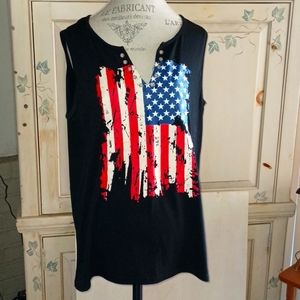 American flag tank top